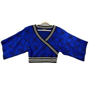 New York & Co 7th Avenue Design Studio Faux Wrap Top Wide Sleeves M